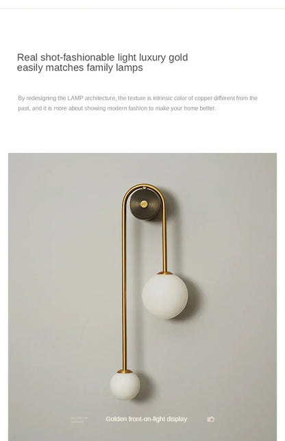 Modern Gold LED Wall Lamp: Illuminate Your Bedroom and Living Spaces with Style