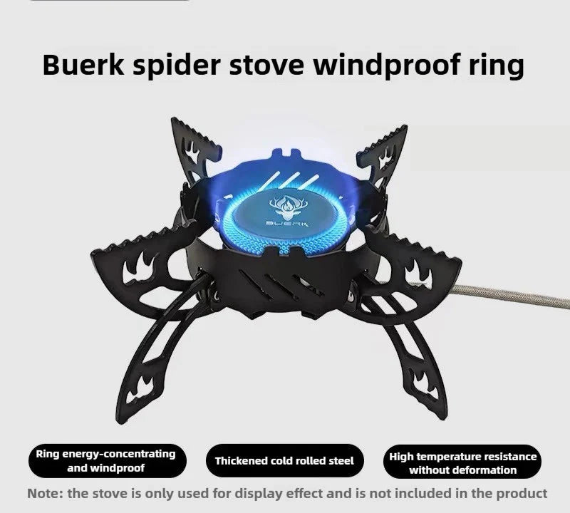 3800W Windproof Camping Stove Lightweight Gas Burner Black