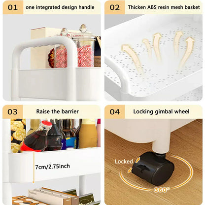 1pc multi-storey kitchen storage shelves trolley