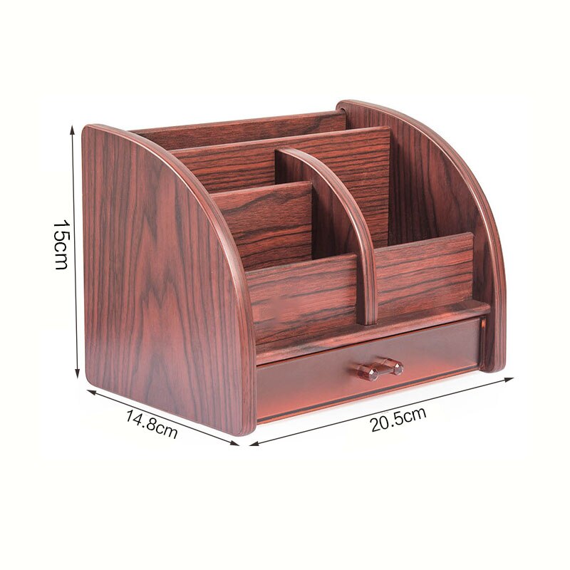 3 Grid Bamboo Remote Control Storage Box Stationery Remote Control Headphone Cable Cell Phone Desktop Storage Box Organizer
