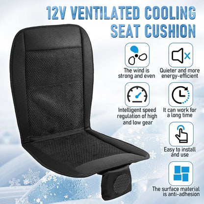 Spacer Car Cooling Seat Cushion–8-Fan Ventilation System Black