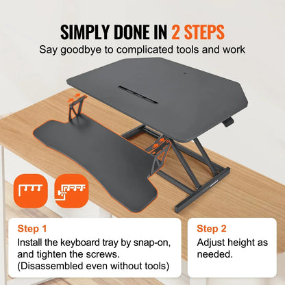 X-Frame Double-Layer Standing Desk Converter - Height Adjustable Sit-to-Stand Desk