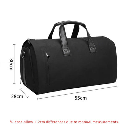 Convertible Garment Duffel Bag Travel Black