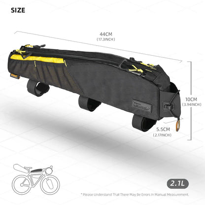 Waterproof 2.1L Top Tube Bike Bag Yellow