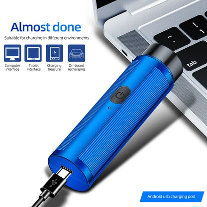 Mini Electric Shaver Portable Razor with LED Display Blue