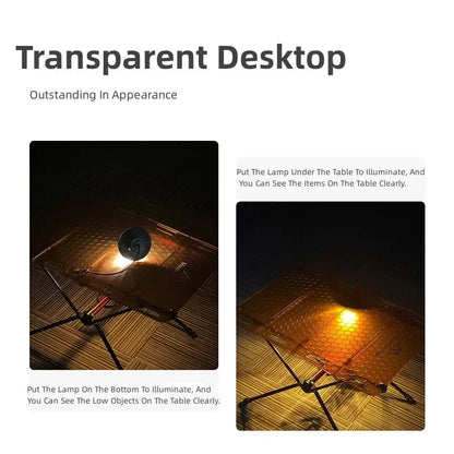 Transparent Tactical Camping Table Black