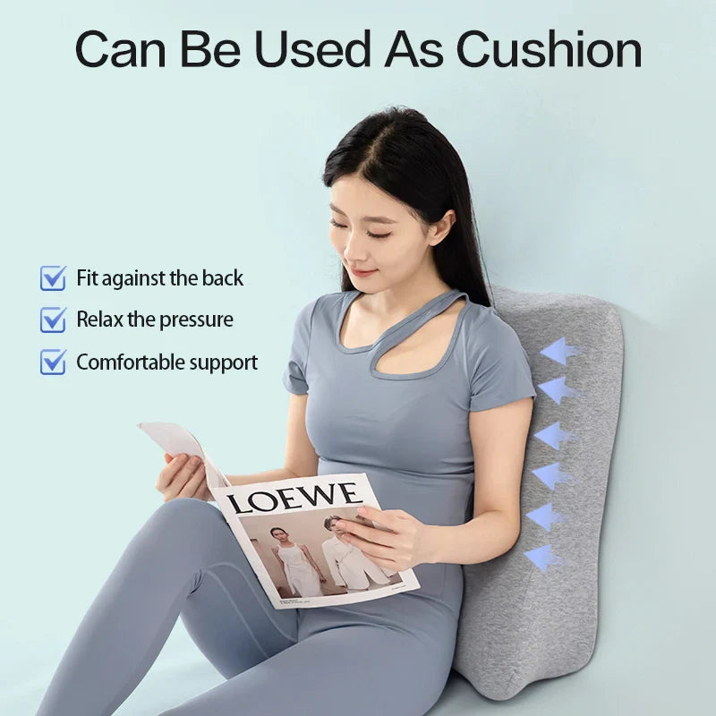 Multifunctional Prone Position Lie Pillow Ergonomic Knit Cushion Grey