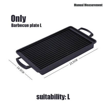 Portable Charcoal BBQ Grill Plate Reusable Outdoor Carbon Furnace Black