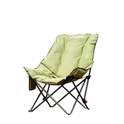High-Back Adjustable Camping Moon Folding Leisure Chair Green