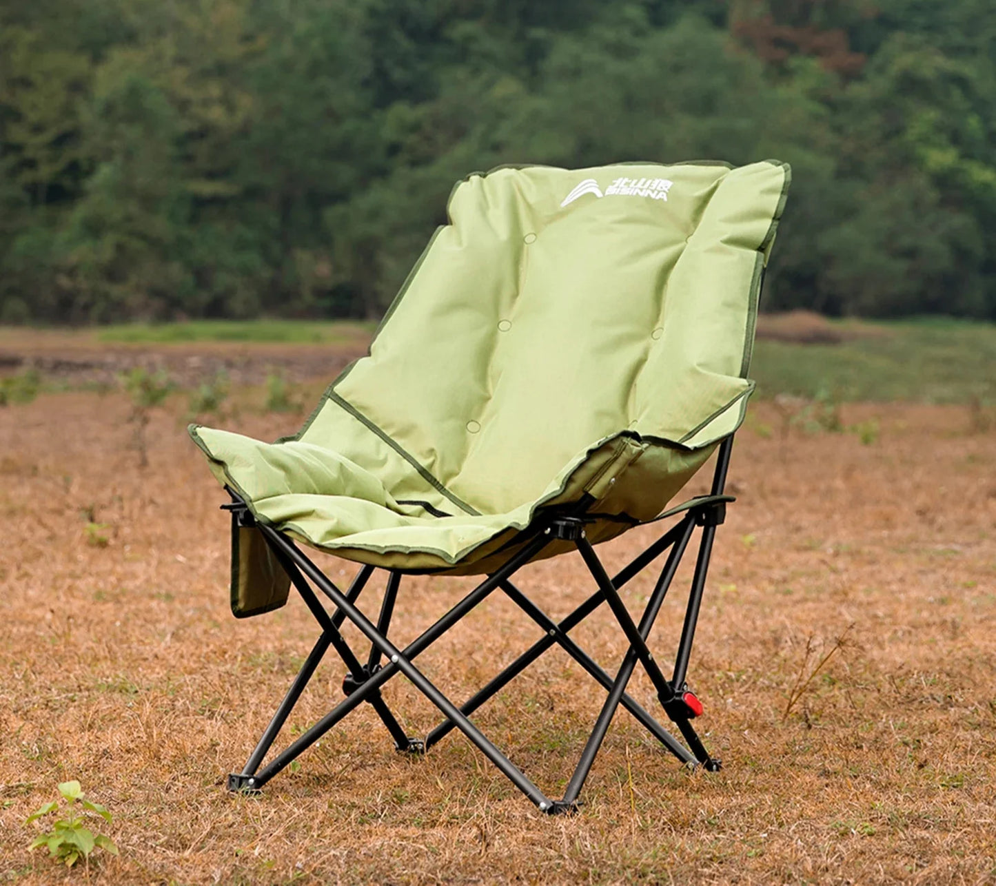 High-Back Moon Chair with Hollow Cotton Padding Green