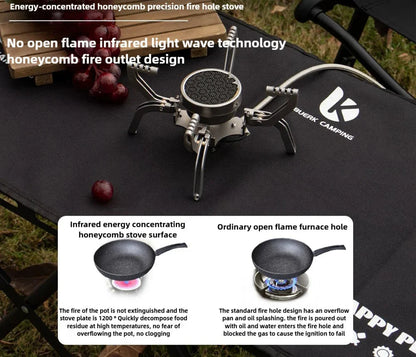Ultralight Folding Infrared Mini Camping Stove Silver