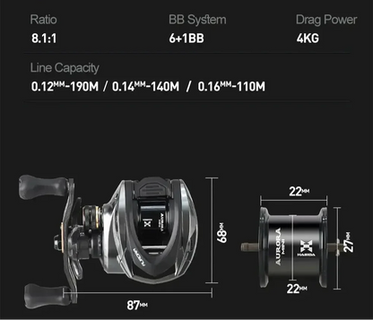 Bait Finesse Reel 3D Magnetic Braking Right Hand Black