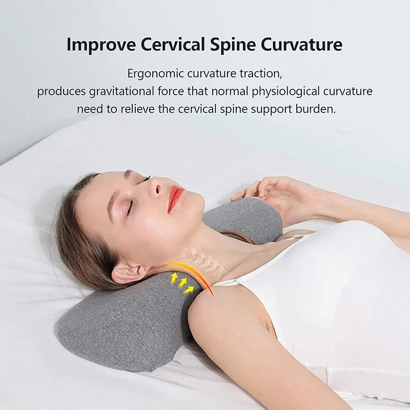 Memory Foam Cervical Pillow Orthopedic Contour Support Grey