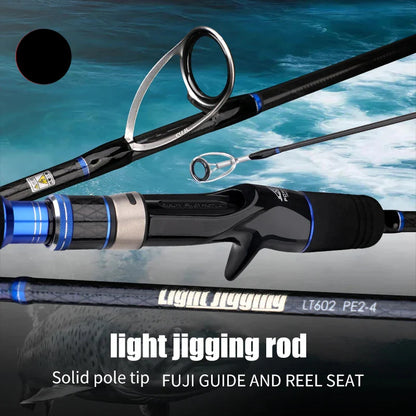 1.8M 2-Section Fast Jigging Rod Carbon Fiber Saltwater Rod Black