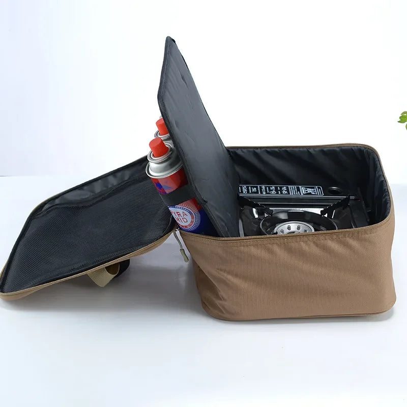 Camping Stove Gas Tank Storage Bag Khaki