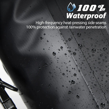 27L Waterproof Bike Pannier Bag with Roll-Top Closure Black
