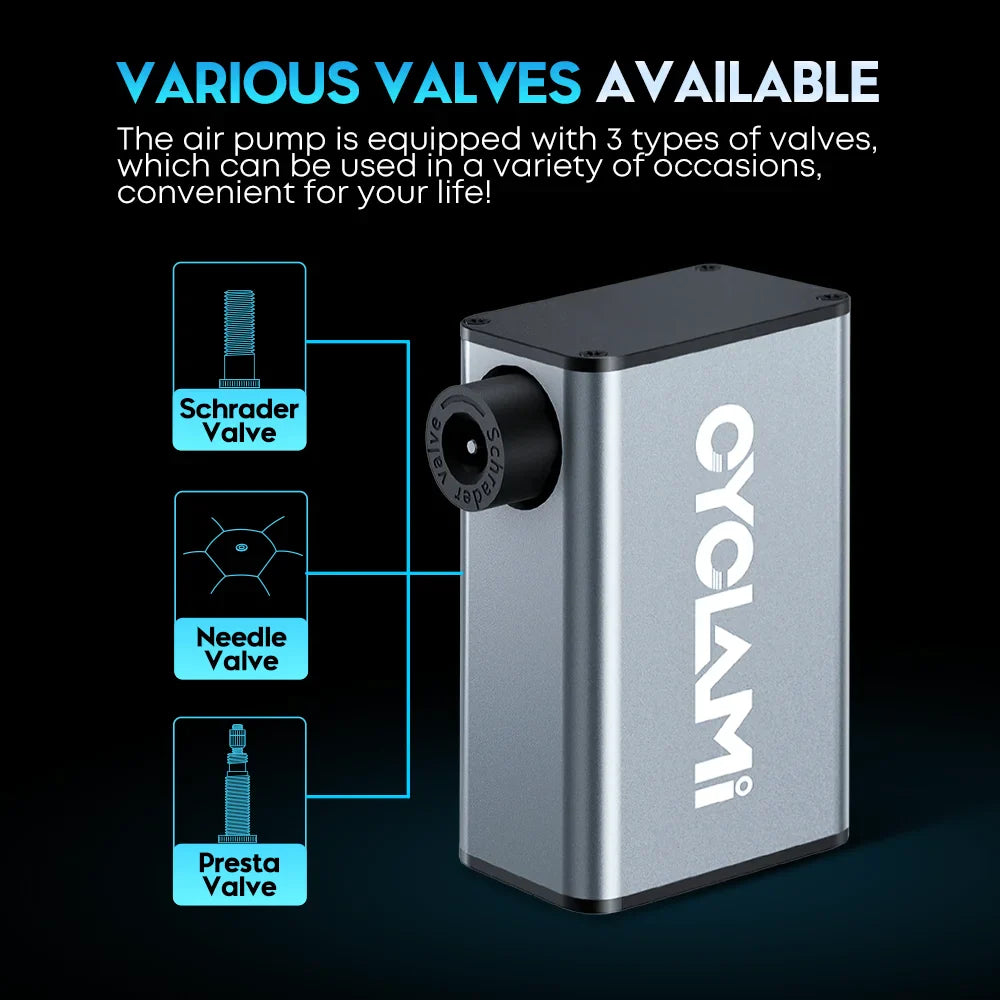 150 PSI Electric Bike Pump Aluminum Tire Inflator Silver