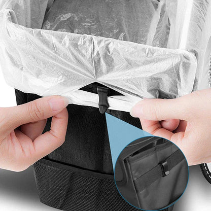 Waterproof Car Trash Can Organizer Portable Auto Bin Black