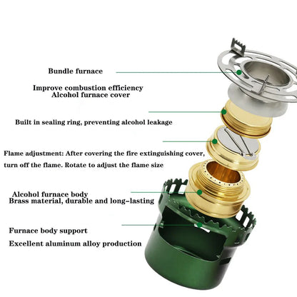 Portable Outdoor Alcohol Stove Green