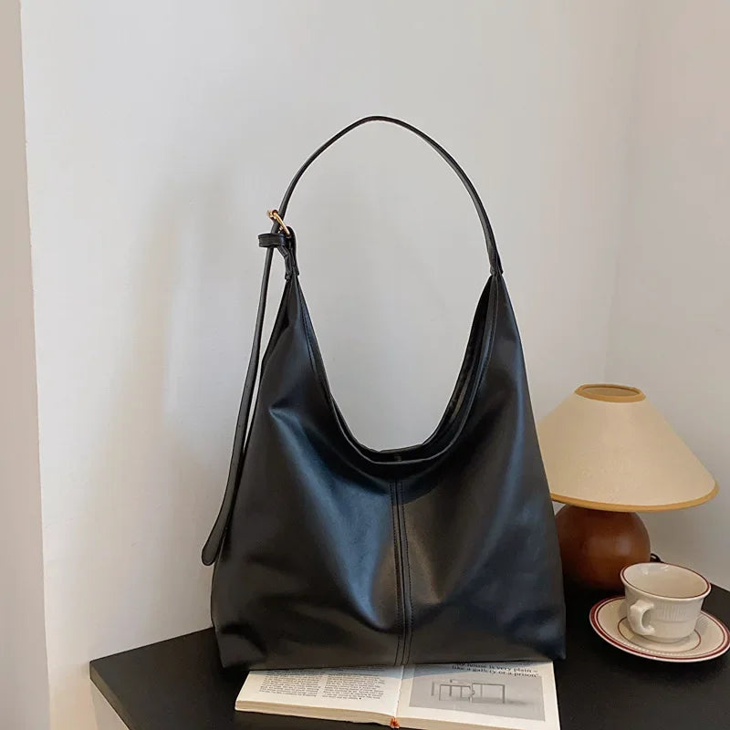 Retro PU Tote Bag for Women
