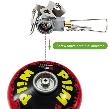 Titanium Outdoor Gas Stove 2700W Mini Camping Burner Silver