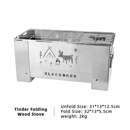 Portable Windproof Wood Stove Camping Grill And Gas Burner