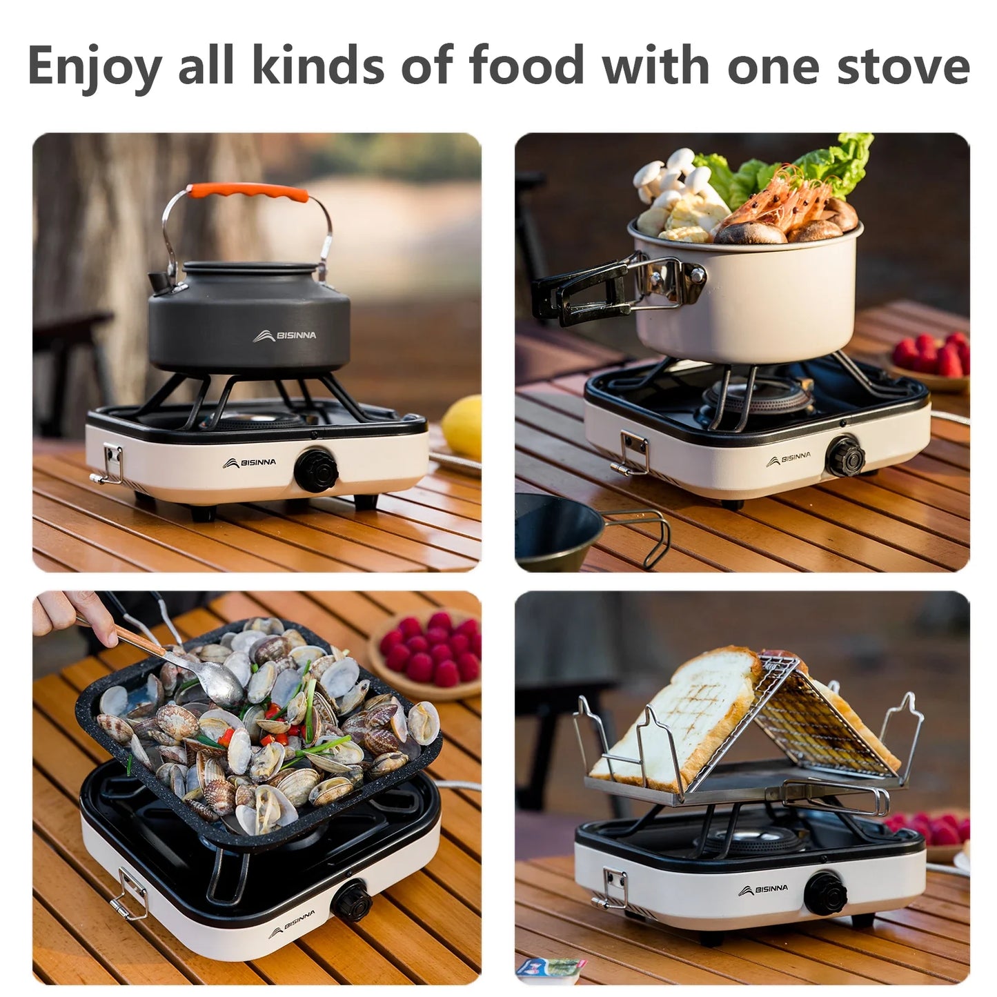 3500W Split Camping Gas Stove High Firepower Cassette Burner White