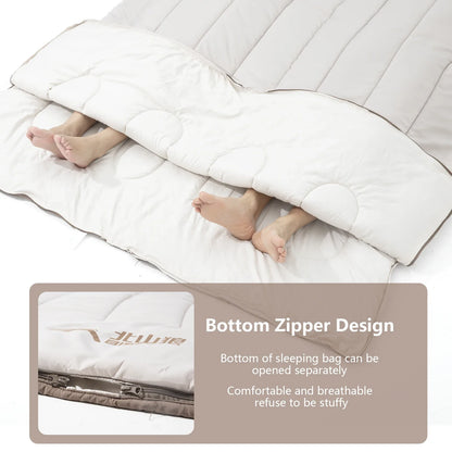 2-Person Detachable Camping Sleeping Bag 2.6kg Grey