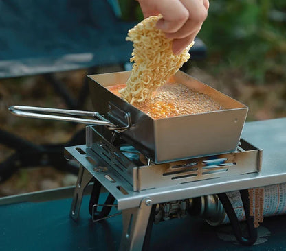 Portable Thickened Camping Frying Pan Silver