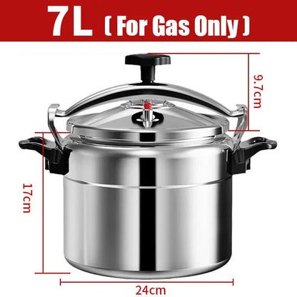 7L Heavy-Duty Aluminum Pressure Cooker Explosion-Proof Design Silver