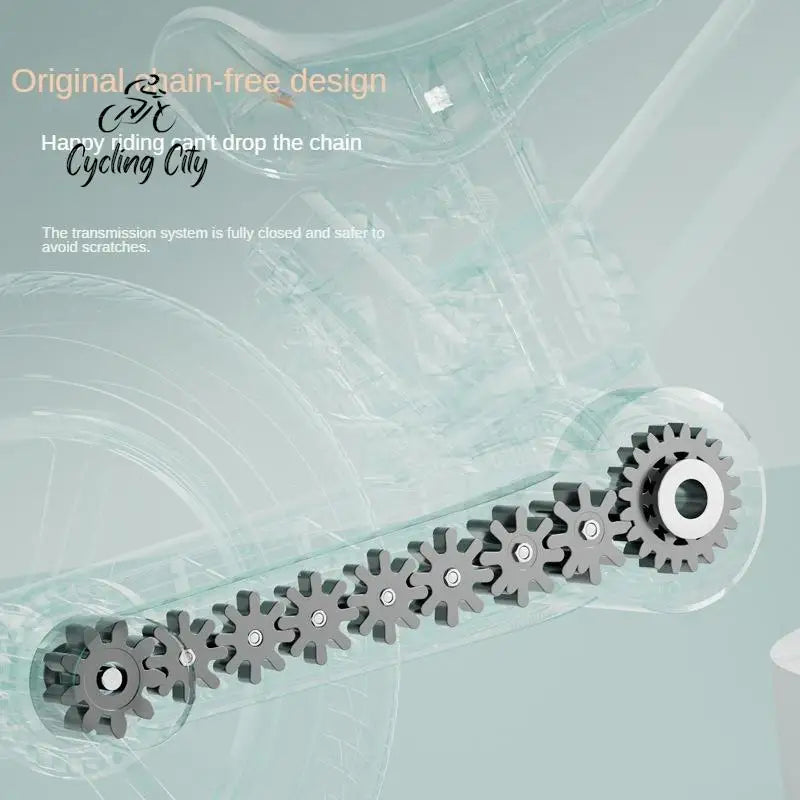 2-in-1 Foldable 12-Inch Children's Balance Bike with Chainless PU Tires