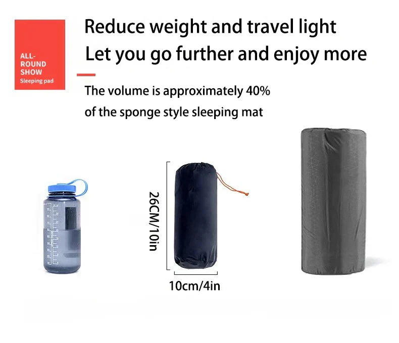 Outdoor Ultralight Camping Sleeping Pad with Built-in Pump and Headrest
