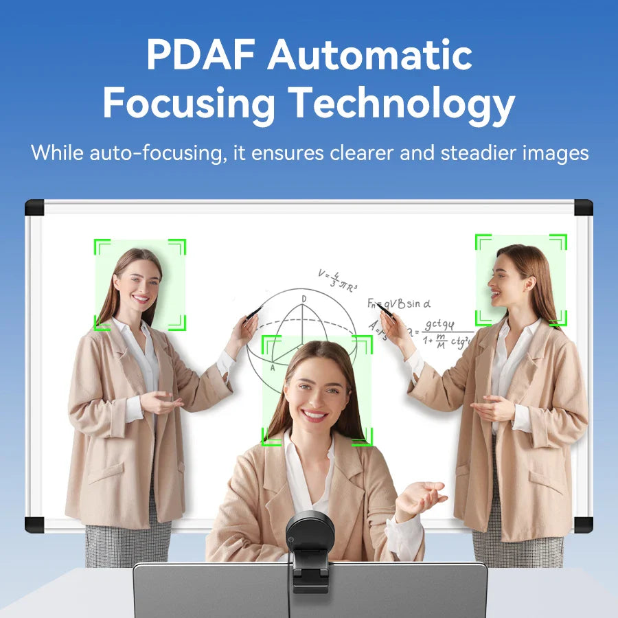 4K Autofocus USB Webcam Portable Camera Black