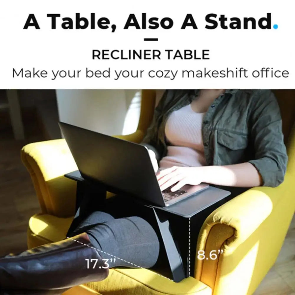 Portable Laptop Desk Stand: Foldable & Adjustable, Ideal for Bed, Couch, Office - Black