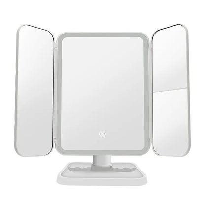 Trifold LED Makeup Mirror - Smart Complementary Beauty Lights