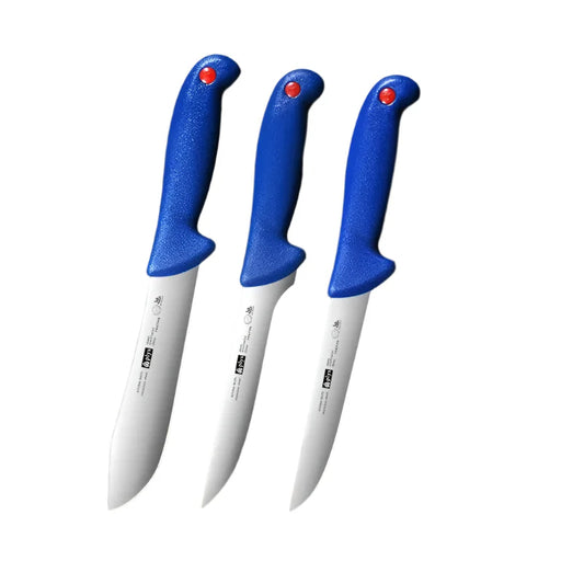 3-Piece Stainless Steel Boning Knife Set Precision Kitchen Knives Blue