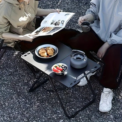 Folding Camping Table with Carry Handle Tripod Base Black
