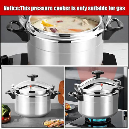 7L Heavy-Duty Aluminum Pressure Cooker Explosion-Proof Design Silver