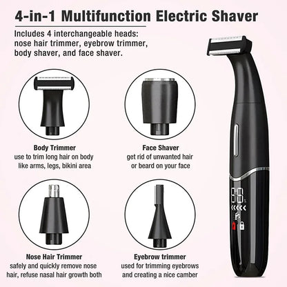 Precision Body And Intimate Area Shaver USB C Rechargeable Wet & Dry Black
