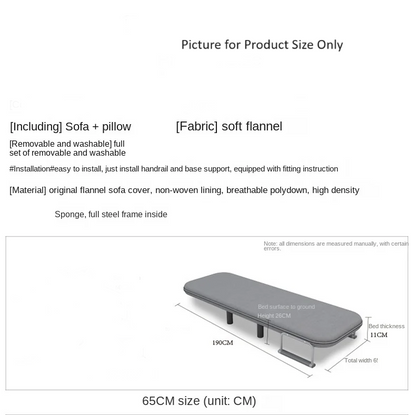 Orange Foldable Sofa Bed - Convertible Chair with Adjustable Height - Single Stool Design