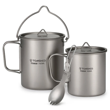 Ultralight Titanium Cookware Set 3PCS Grey