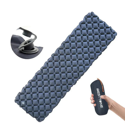 Ultralight Inflatable Camping Sleeping Pad Portable Air Mattress Navy Blue