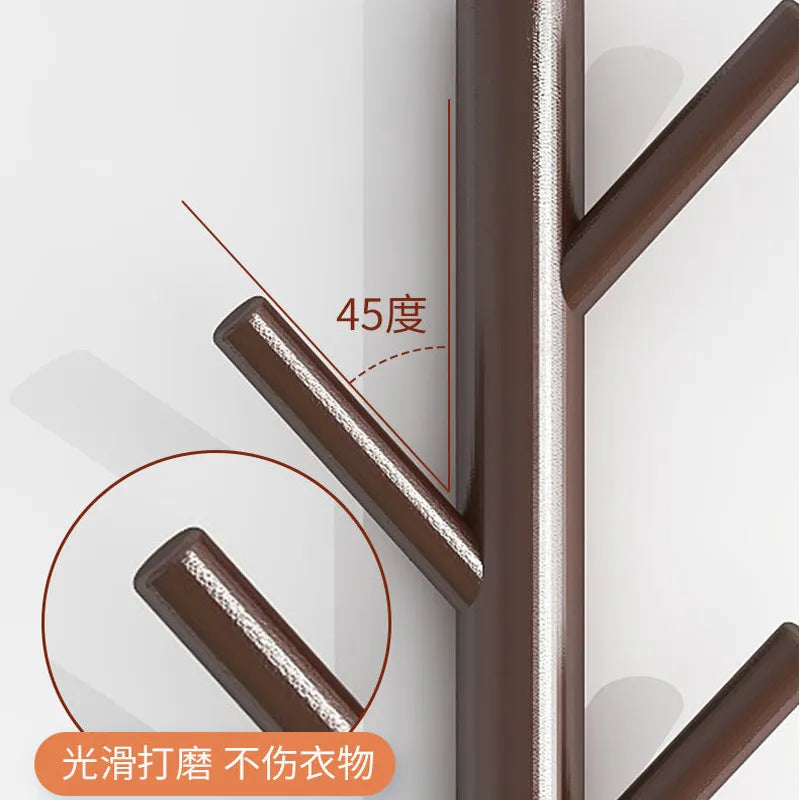 Rustic Pine Wall-Mounted Coat Rack with 8 Hooks - Coffee (80cm)