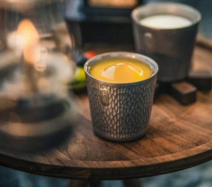 300ml Titanium Camping Mug Double-Layer Grey