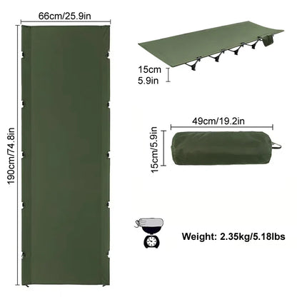 Portable Camping Cot Compact Folding Bed Green