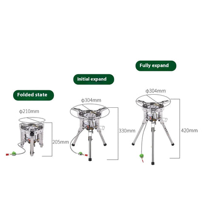 Pro High-Power Camping Stove 4360W Portable Gas Burner Silver