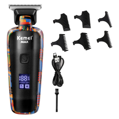 Hair Trimmer for Men 0mm T-Blade Electric Clipper Beard Razor Black