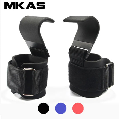 PowerLift Hook Grips with Wrist Wraps & Hand-Bar Straps