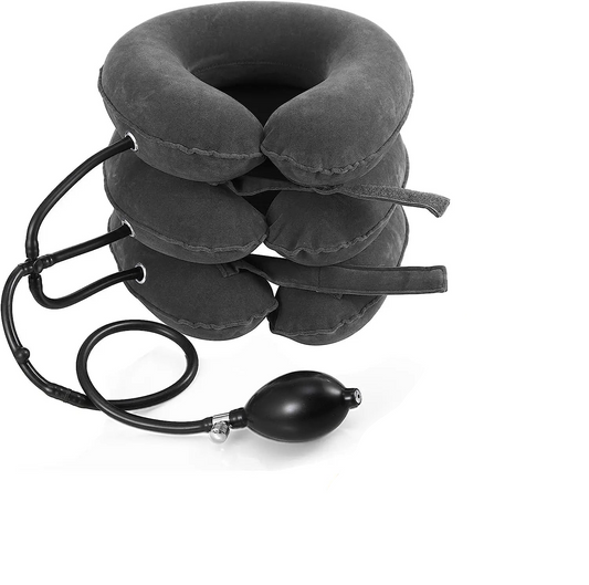 Inflatable Cervical Neck Traction Device Pain Relief Posture Alignment Grey
