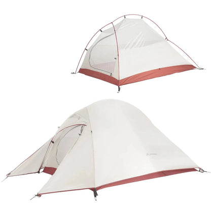 Ultralight 2-Person Backpacking Tent 20D Nylon Waterproof White